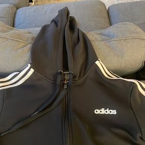 Adidas full zip cotton hoodie